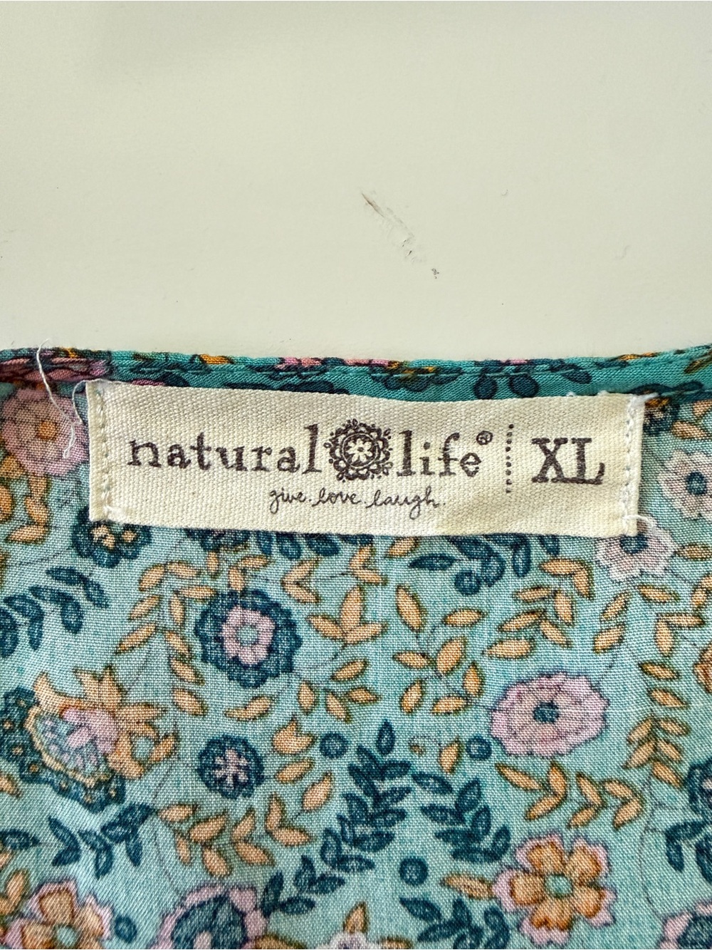 Natural Life Stella V Neck Dress Blue Floral Peasant Prairie Boho XL - Picture 8 of 12